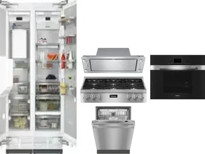 6 Piece Package Includes Refrigerator, Freezer, Cooktop, Wall Oven, Hood And Dishwasher