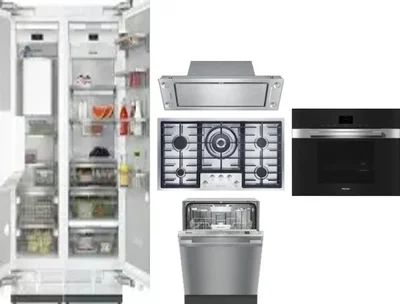 6 Piece Package Includes Refrigerator, Freezer, Cooktop, Wall Oven, Hood And Dishwasher