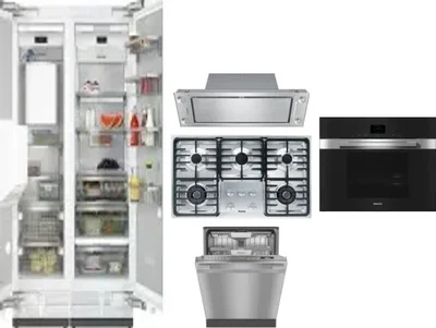 6 Piece Package Includes Refrigerator, Freezer, Cooktop, Wall Oven, Hood And Dishwasher