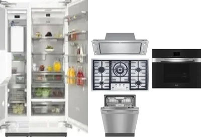 6 Piece Package Includes Refrigerator, Freezer, Cooktop, Wall Oven, Hood And Dishwasher