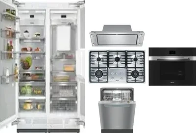 6 Piece Package Includes Refrigerator, Freezer, Cooktop, Wall Oven, Hood And Dishwasher