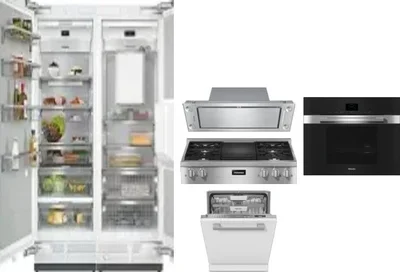 6 Piece Package Includes Refrigerator, Freezer, Cooktop, Wall Oven, Hood And Dishwasher