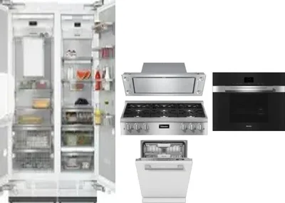 6 Piece Package Includes Refrigerator, Freezer, Cooktop, Wall Oven, Hood And Dishwasher