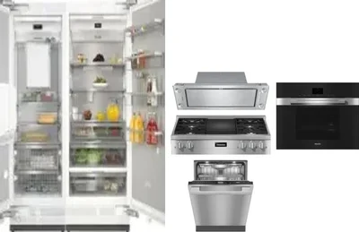 6 Piece Package Includes Refrigerator, Freezer, Cooktop, Wall Oven, Hood And Dishwasher