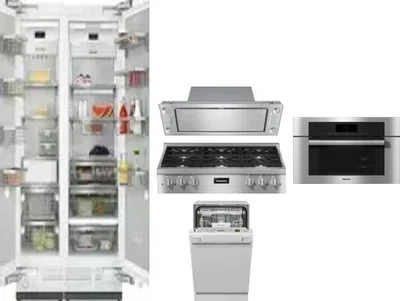 6 Piece Package Includes Refrigerator, Freezer, Cooktop, Wall Oven, Hood And Dishwasher