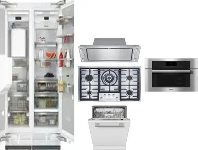 6 Piece Package Includes Refrigerator, Freezer, Cooktop, Wall Oven, Hood And Dishwasher