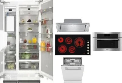 6 Piece Package Includes Refrigerator, Freezer, Cooktop, Wall Oven, Hood And Dishwasher