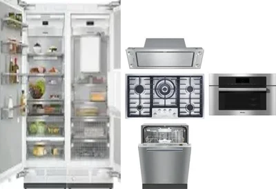 6 Piece Package Includes Refrigerator, Freezer, Cooktop, Wall Oven, Hood And Dishwasher