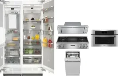 6 Piece Package Includes Refrigerator, Freezer, Cooktop, Wall Oven, Hood And Dishwasher
