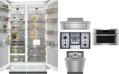 6 Piece Package Includes Refrigerator, Freezer, Cooktop, Wall Oven, Hood And Dishwasher