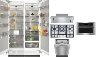 6 Piece Package Includes Refrigerator, Freezer, Cooktop, Wall Oven, Hood And Dishwasher