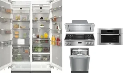 6 Piece Package Includes Refrigerator, Freezer, Cooktop, Wall Oven, Hood And Dishwasher
