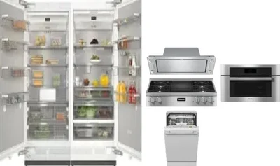 6 Piece Package Includes Refrigerator, Freezer, Cooktop, Wall Oven, Hood And Dishwasher