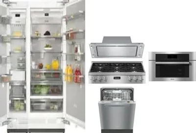 6 Piece Package Includes Refrigerator, Freezer, Cooktop, Wall Oven, Hood And Dishwasher
