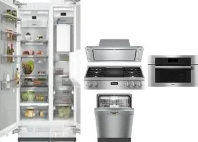 6 Piece Package Includes Refrigerator, Freezer, Cooktop, Wall Oven, Hood And Dishwasher