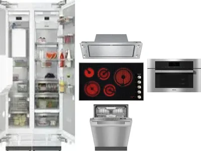 6 Piece Package Includes Refrigerator, Freezer, Cooktop, Wall Oven, Hood And Dishwasher