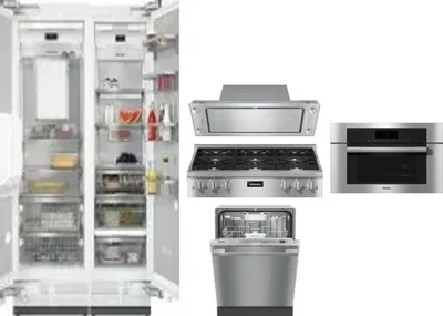 6 Piece Package Includes Refrigerator, Freezer, Cooktop, Wall Oven, Hood And Dishwasher