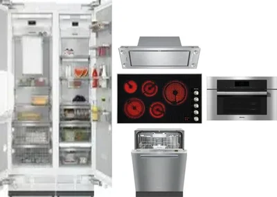 6 Piece Package Includes Refrigerator, Freezer, Cooktop, Wall Oven, Hood And Dishwasher