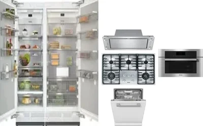 6 Piece Package Includes Refrigerator, Freezer, Cooktop, Wall Oven, Hood And Dishwasher