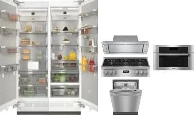 6 Piece Package Includes Refrigerator, Freezer, Cooktop, Wall Oven, Hood And Dishwasher