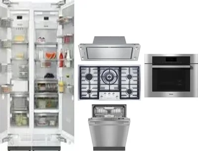 6 Piece Package Includes Refrigerator, Freezer, Cooktop, Wall Oven, Hood And Dishwasher