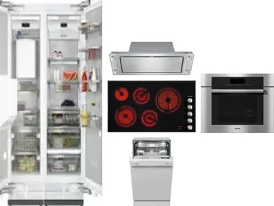 6 Piece Package Includes Refrigerator, Freezer, Cooktop, Wall Oven, Hood And Dishwasher