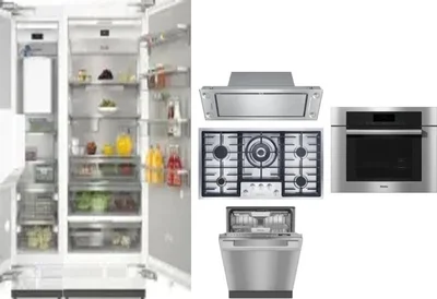 6 Piece Package Includes Refrigerator, Freezer, Cooktop, Wall Oven, Hood And Dishwasher