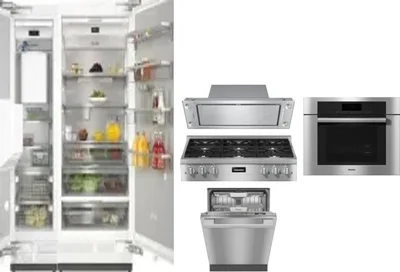 6 Piece Package Includes Refrigerator, Freezer, Cooktop, Wall Oven, Hood And Dishwasher