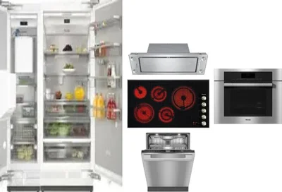 6 Piece Package Includes Refrigerator, Freezer, Cooktop, Wall Oven, Hood And Dishwasher