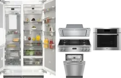 6 Piece Package Includes Refrigerator, Freezer, Cooktop, Wall Oven, Hood And Dishwasher