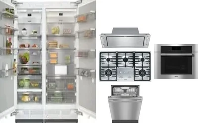 6 Piece Package Includes Refrigerator, Freezer, Cooktop, Wall Oven, Hood And Dishwasher