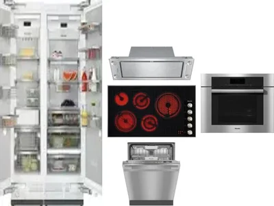 6 Piece Package Includes Refrigerator, Freezer, Cooktop, Wall Oven, Hood And Dishwasher