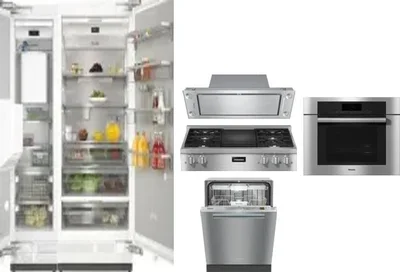 6 Piece Package Includes Refrigerator, Freezer, Cooktop, Wall Oven, Hood And Dishwasher
