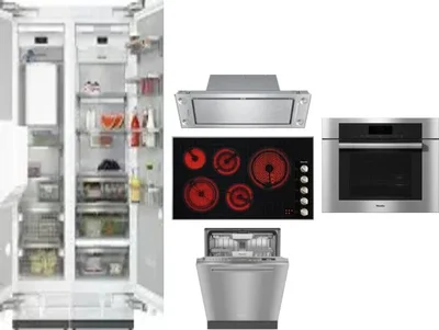 6 Piece Package Includes Refrigerator, Freezer, Cooktop, Wall Oven, Hood And Dishwasher