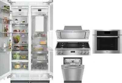 6 Piece Package Includes Refrigerator, Freezer, Cooktop, Wall Oven, Hood And Dishwasher