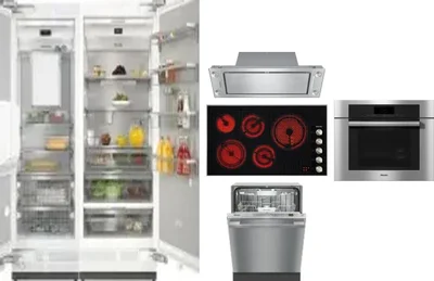 6 Piece Package Includes Refrigerator, Freezer, Cooktop, Wall Oven, Hood And Dishwasher