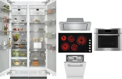 6 Piece Package Includes Refrigerator, Freezer, Cooktop, Wall Oven, Hood And Dishwasher