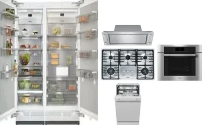 6 Piece Package Includes Refrigerator, Freezer, Cooktop, Wall Oven, Hood And Dishwasher