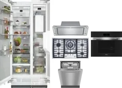6 Piece Package Includes Refrigerator, Freezer, Cooktop, Wall Oven, Hood And Dishwasher