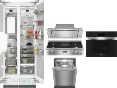 6 Piece Package Includes Refrigerator, Freezer, Cooktop, Wall Oven, Hood And Dishwasher