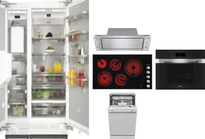 6 Piece Package Includes Refrigerator, Freezer, Cooktop, Wall Oven, Hood And Dishwasher