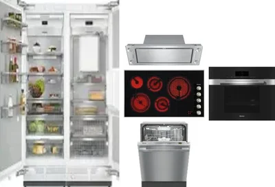 6 Piece Package Includes Refrigerator, Freezer, Cooktop, Wall Oven, Hood And Dishwasher