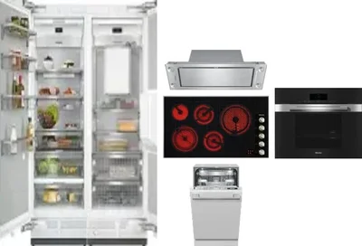6 Piece Package Includes Refrigerator, Freezer, Cooktop, Wall Oven, Hood And Dishwasher