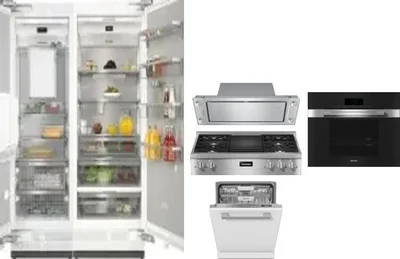 6 Piece Package Includes Refrigerator, Freezer, Cooktop, Wall Oven, Hood And Dishwasher