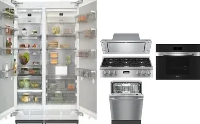 6 Piece Package Includes Refrigerator, Freezer, Cooktop, Wall Oven, Hood And Dishwasher