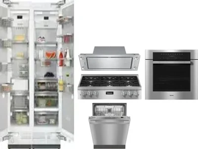 6 Piece Package Includes Refrigerator, Freezer, Cooktop, Wall Oven, Hood And Dishwasher