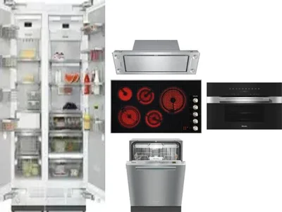 6 Piece Package Includes Refrigerator, Freezer, Cooktop, Wall Oven, Hood And Dishwasher