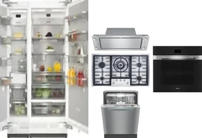 6 Piece Package Includes Refrigerator, Freezer, Cooktop, Wall Oven, Hood And Dishwasher