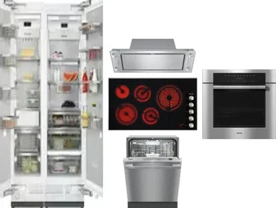 6 Piece Package Includes Refrigerator, Freezer, Cooktop, Wall Oven, Hood And Dishwasher