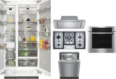 6 Piece Package Includes Refrigerator, Freezer, Cooktop, Wall Oven, Hood And Dishwasher